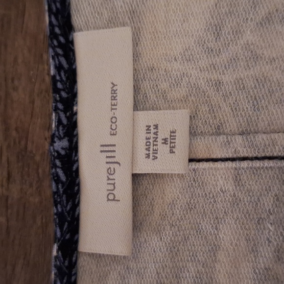 J‎ Jill Pure Jell Eco- Terry womens top size Medium Petite MP long sleeve - Picture 5 of 8